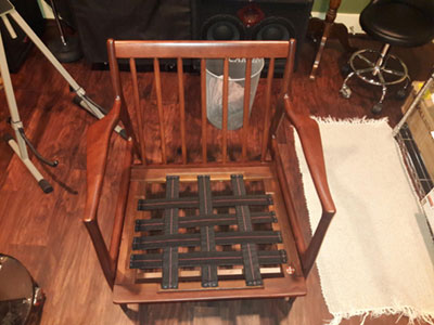 wooden chair being repaired